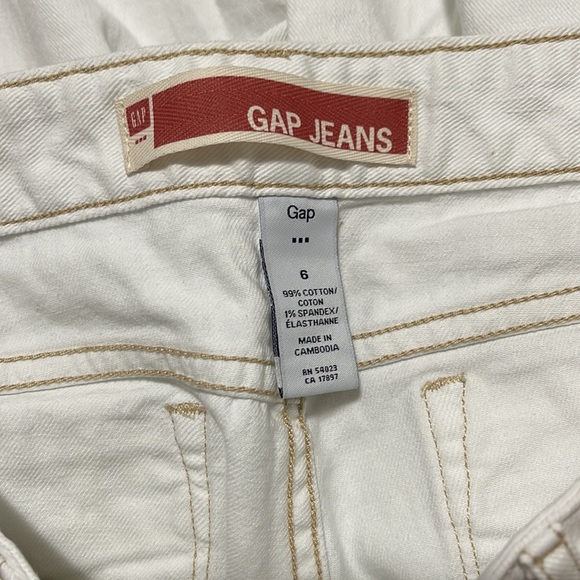Gap Jeans Bermuda Shorts Mid Rise White Denim Women Size 6 - Picture 5 of 5